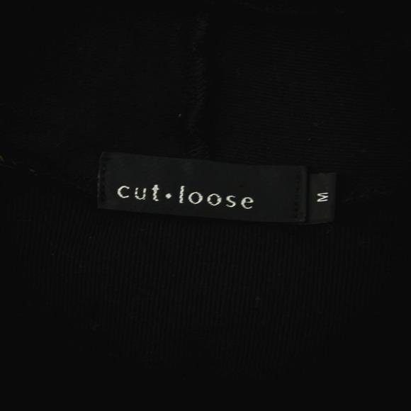 Cut Loose Size Medium M Black Draped Open Crop Boxy Artsy Knit Cardigan Sweater - Picture 3 of 6